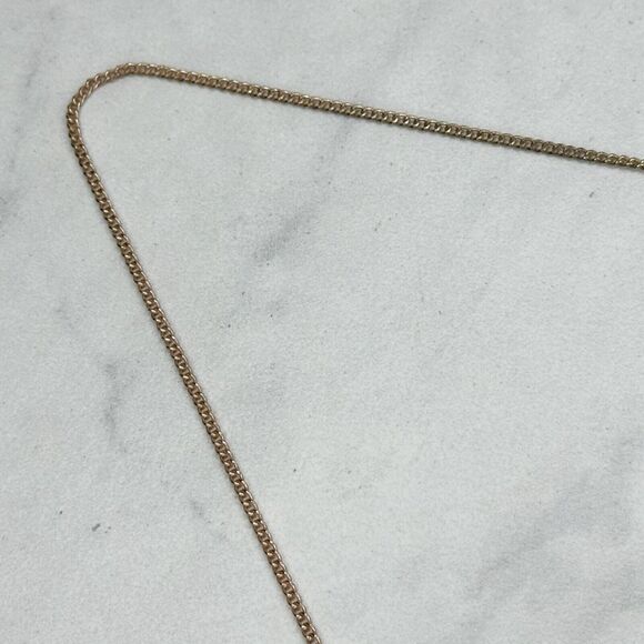 Chico's Rose Gold Tone Chain Link Rhinestone Pendant Necklace ✨ - Picture 3 of 9